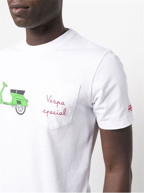 T-shirt uomo MC2 Saint Barth Austin bianca con stampa MC2 SAINT BARTH | AUSTIN04343L